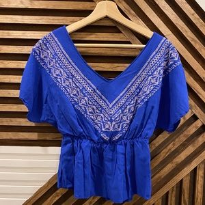 Blue with Silver detailing blouse